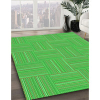 Patterned Neon Green Rug, pat1487grn