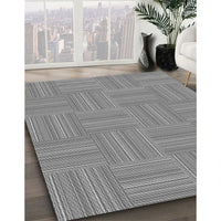 Patterned Smokey Gray Rug, pat1487gry