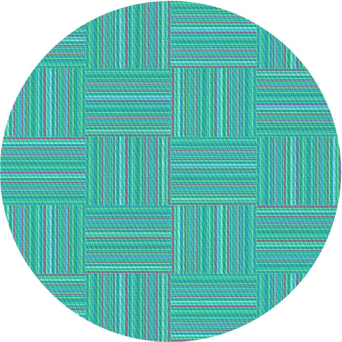 Square Patterned Bright Cyan Blue Rug, pat1487lblu