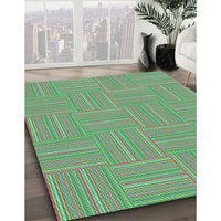 Patterned Hazel Green Novelty Rug, pat1487