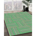 Patterned Hazel Green Novelty Rug in Family Room, pat1487