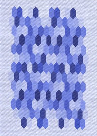 Machine Washable Transitional Royal Blue Rug, wshpat1488blu