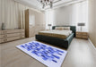 Patterned Royal Blue Rug in a Bedroom, pat1488blu