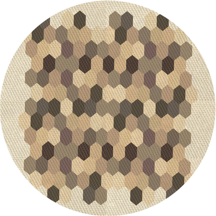 Square Machine Washable Transitional Dark Gold Brown Rug in a Living Room, wshpat1488brn