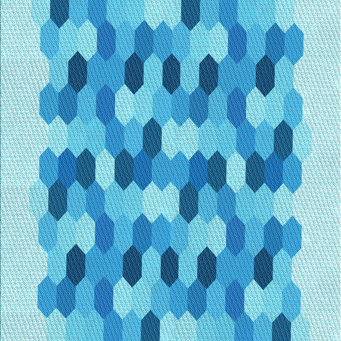 Machine Washable Transitional Deep Sky Blue Rug, wshpat1488lblu