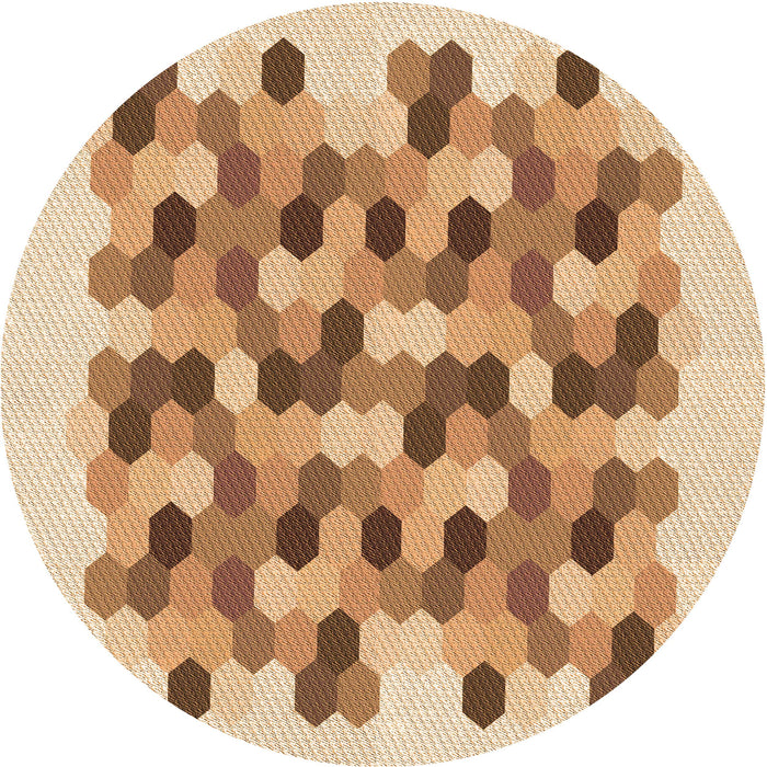 Square Patterned Brown Gold Rug, pat1488org