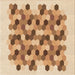 Round Machine Washable Transitional Brown Gold Rug, wshpat1488org