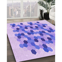 Patterned Mauve Purple Rug, pat1488pur