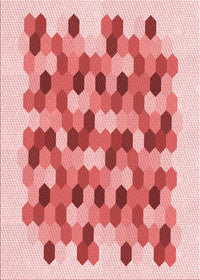 Machine Washable Transitional Pink Rug, wshpat1488rd