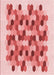 Machine Washable Transitional Pink Rug, wshpat1488rd