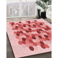 Patterned Baby Pink Rug, pat1488rd