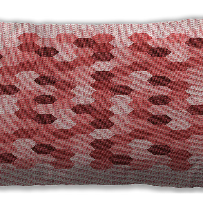 Patterned Rectangular Baby Pink Lumbar Throw Pillow, 13 inch by 19 inch, lbpat1488rd
