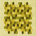 Round Patterned Bold Yellow Rug, pat1488yw