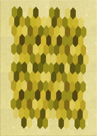 Machine Washable Transitional Bold Yellow Rug, wshpat1488yw