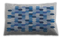 Patterned Rectangular Steel Blue Lumbar Throw Pillow, 13 inch by 19 inch, lbpat1488