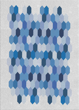 Patterned Steel Blue Novelty Rug, pat1488