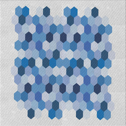 Square Patterned Steel Blue Novelty Rug, pat1488