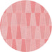 Square Patterned Baby Pink Rug, pat1489rd