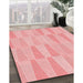 Machine Washable Transitional Pink Rug in a Family Room, wshpat1489rd