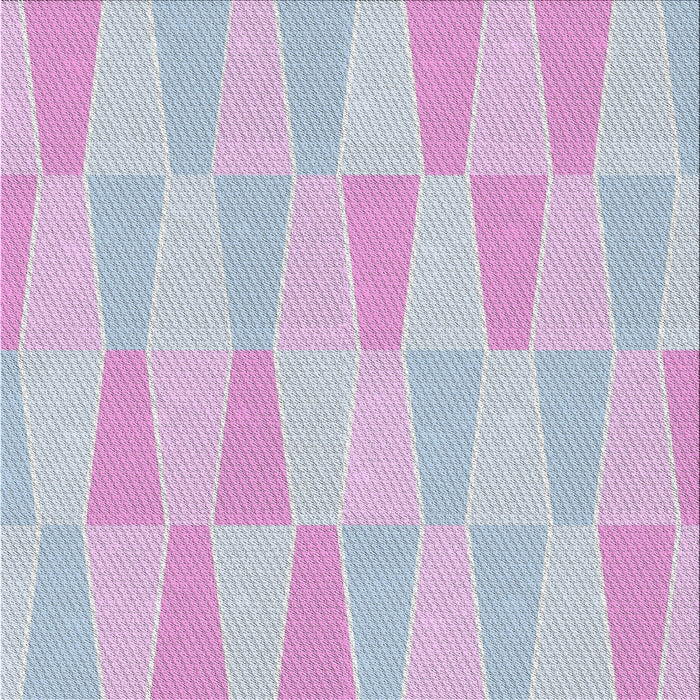 Square Patterned Pastel Light Blue Novelty Rug, pat1489