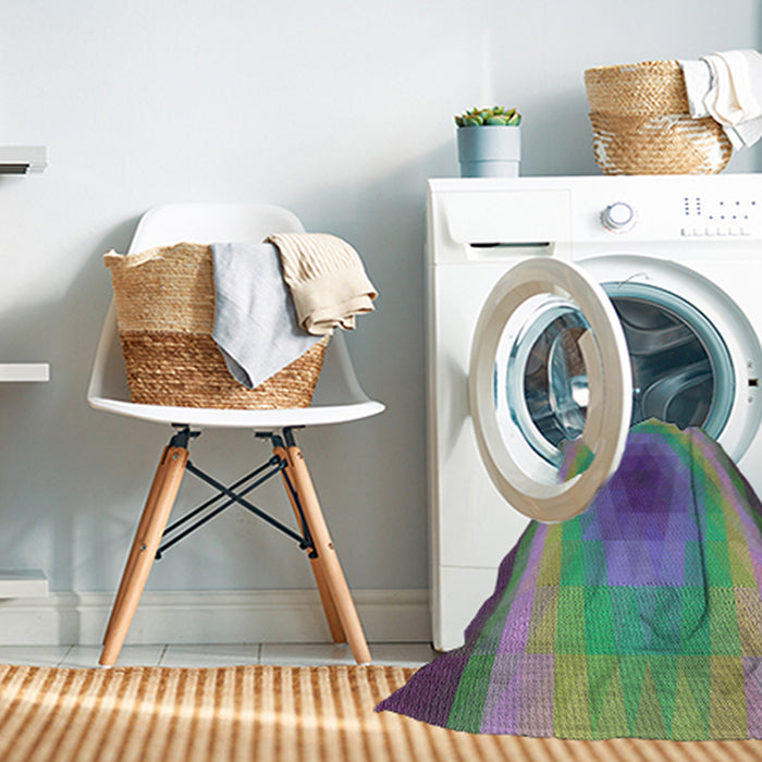 Machine Washable Transitional Purple Rug in a Washing Machine, wshpat148
