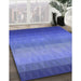 Machine Washable Transitional Sky Blue Rug in a Family Room, wshpat149blu