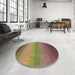 Round Patterned Caramel Brown Rug in a Office, pat149brn