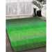 Machine Washable Transitional Forest Green Rug in a Family Room, wshpat149grn