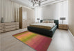 Patterned Cinnamon Brown Rug in a Bedroom, pat149org