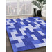 Machine Washable Transitional Jeans Blue Rug in a Family Room, wshpat1490blu