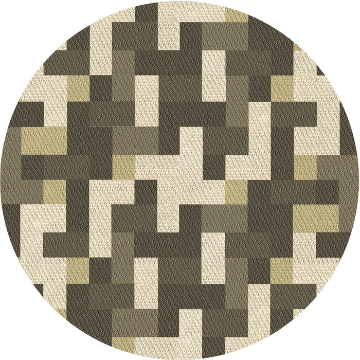 Square Patterned Coffee Brown Rug, pat1490brn