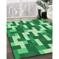 Patterned Jade Green Rug, pat1490grn