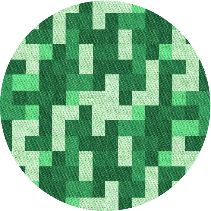 Square Patterned Jade Green Rug, pat1490grn