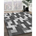 Patterned Cloud Gray Rug in Family Room, pat1490gry