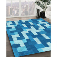 Patterned Blue Rug, pat1490lblu