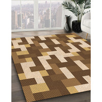 Patterned Yellow Orange Rug, pat1490org