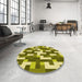 Round Patterned Oak Brown Rug in a Office, pat1490yw