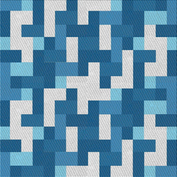 Square Patterned Sky Blue Novelty Rug, pat1490