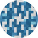 Sideview of Patterned Sky Blue Novelty Rug, pat1490