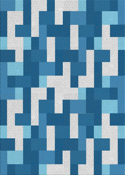 Patterned Sky Blue Novelty Rug, pat1490