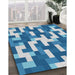 Machine Washable Transitional Sky Blue Rug in a Family Room, wshpat1490