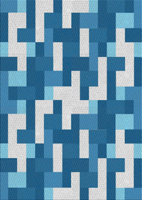 Machine Washable Transitional Sky Blue Rug, wshpat1490