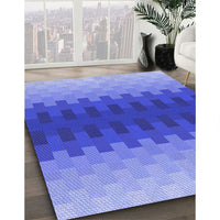 Patterned Sky Blue Rug, pat1491blu