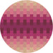 Square Patterned Raspberry Red Rug, pat1491brn