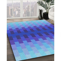 Patterned Blue Orchid Blue Rug, pat1491lblu