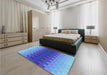 Patterned Blue Orchid Blue Rug in a Bedroom, pat1491lblu