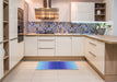 Patterned Blue Orchid Blue Rug in a Kitchen, pat1491lblu