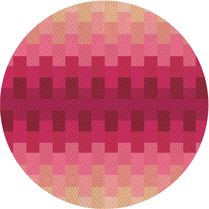 Square Patterned Crimson Red Rug, pat1491org