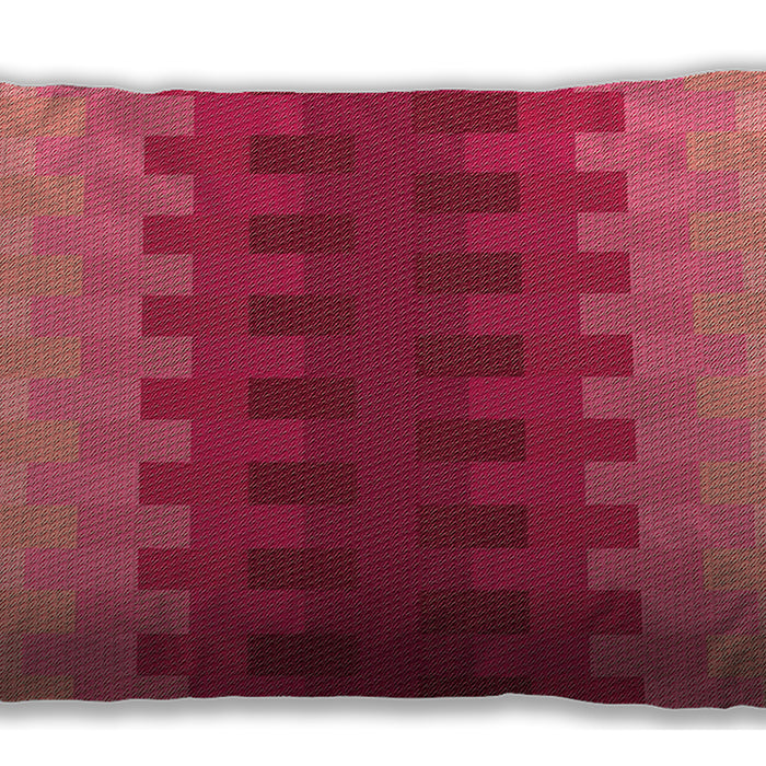Patterned Rectangular Crimson Red Lumbar Throw Pillow, 13 inch by 19 inch, lbpat1491org