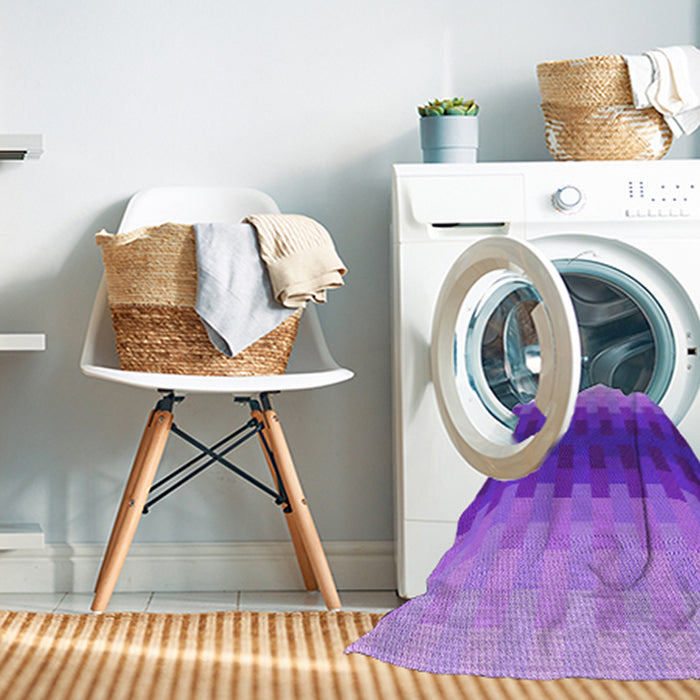 Machine Washable Transitional Purple Rug in a Washing Machine, wshpat1491pur